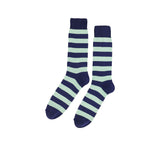 Coloured Striped Socks Textiles Navy / Sage  Coloured Striped Socks Textiles Navy / Sage