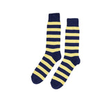 Coloured Striped Socks Textiles Navy / Yellow  Coloured Striped Socks Textiles Navy / Yellow