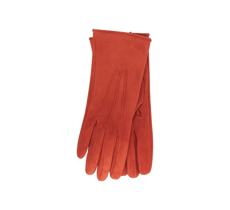 Ladies Suede Cashmere Lined Gloves Gloves Orange 6.5 