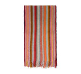 Multi Stripe Knitted Scarf Pashmina & Scarves Magenta  Multi Stripe Knitted Scarf Pashmina & Scarves Magenta