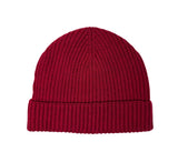 Ribbed Lambswool Hat Textiles Burgundy  Ribbed Lambswool Hat Textiles Burgundy