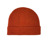 Ribbed Lambswool Hat Textiles Burnt Orange  Ribbed Lambswool Hat Textiles Burnt Orange