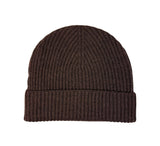 Ribbed Lambswool Hat Textiles Dark Brown  Ribbed Lambswool Hat Textiles Dark Brown