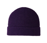 Ribbed Lambswool Hat Textiles Dark Purple  Ribbed Lambswool Hat Textiles Dark Purple