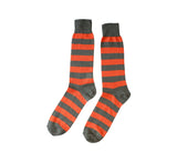 Coloured Striped Socks Textiles Loden / Orange  Coloured Striped Socks Textiles Loden / Orange