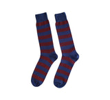 Coloured Striped Socks Textiles Navy / Burgundy  Coloured Striped Socks Textiles Navy / Burgundy