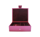 Divided Cufflink and Trinket Box Jewellery & Cufflink Boxes Fuchsia  Divided Cufflink and Trinket Box Jewellery & Cufflink Boxes Fuchsia