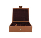 Divided Cufflink and Trinket Box Jewellery & Cufflink Boxes Tan  Divided Cufflink and Trinket Box Jewellery & Cufflink Boxes Tan
