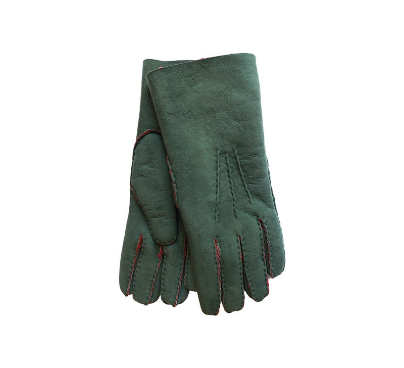 Ladies Sheepskin Gloves Gloves Green 6.5 