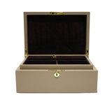 Medium Lockable Jewellery Box Jewellery & Cufflink Boxes Taupe  Medium Lockable Jewellery Box Jewellery & Cufflink Boxes Taupe