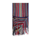 Multi Stripe Knitted Scarf Pashmina & Scarves Dark Red  Multi Stripe Knitted Scarf Pashmina & Scarves Dark Red