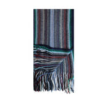 Multi Stripe Knitted Scarf Pashmina & Scarves Emerald  Multi Stripe Knitted Scarf Pashmina & Scarves Emerald