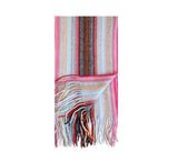 Multi Stripe Knitted Scarf Pashmina & Scarves Pink  Multi Stripe Knitted Scarf Pashmina & Scarves Pink