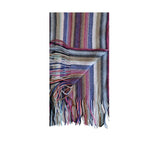 Multi Stripe Knitted Scarf Pashmina & Scarves Raspberry  Multi Stripe Knitted Scarf Pashmina & Scarves Raspberry