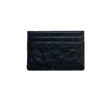 Ostrich Flat Card Case Credit Card Case Black  Ostrich Flat Card Case Credit Card Case Black