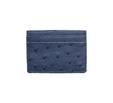 Ostrich Flat Card Case Credit Card Case Navy  Ostrich Flat Card Case Credit Card Case Navy