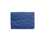 Ostrich Flat Card Case Credit Card Case Royal Blue  Ostrich Flat Card Case Credit Card Case Royal Blue