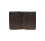 RFID Contrast Tip Folding Card Case Wallets Dark Brown / Green 