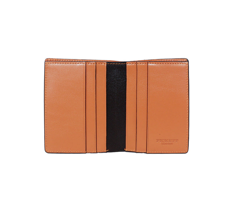RFID Contrast Tip Folding Card Case Wallets Orange / Dark Brown 