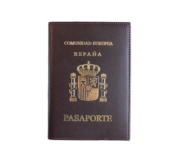 Spain Passport Cover Travel Accessories Burgundy 