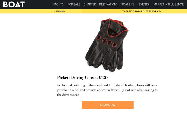 Boat International featuring Pickett Driving Gloves
