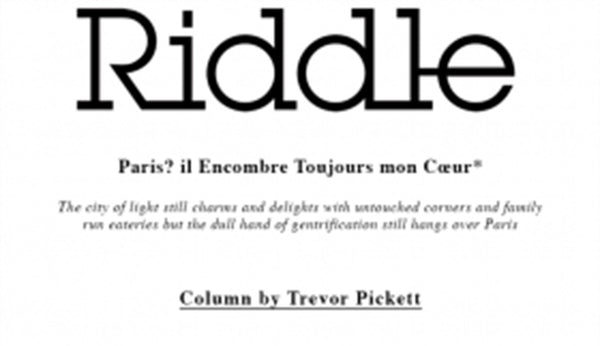Riddle Magazine-Trevor Pickett April Column