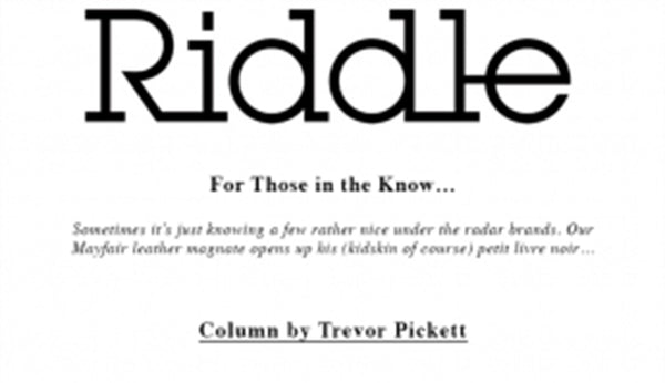 Riddle Magazine - Trevor Pickett's May Column