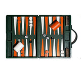 A4 Backgammon Set Games Dark Green / Orange / White 