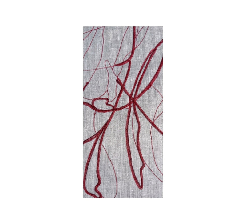Abstract Embroidery Stole Pashmina & Scarves Burgundy 