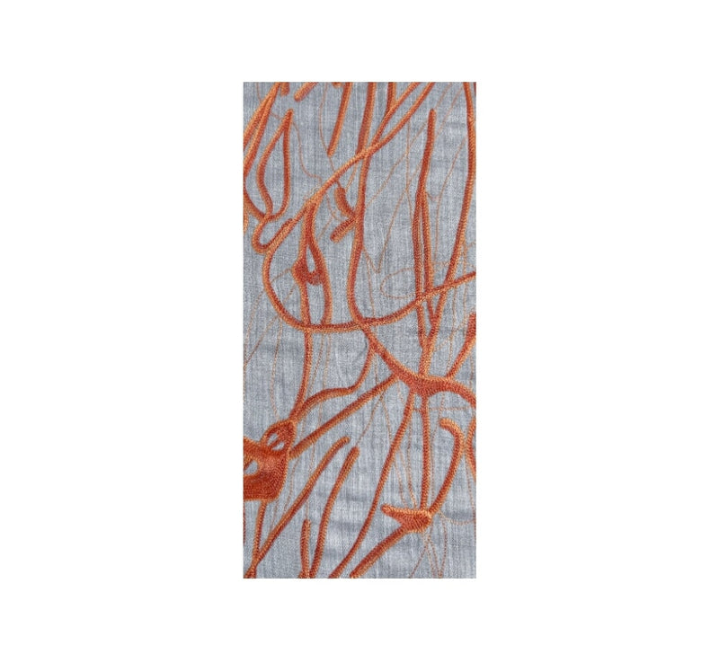 Abstract Embroidery Stole Pashmina & Scarves Burnt Orange 