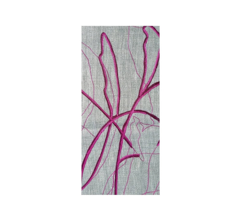 Abstract Embroidery Stole Pashmina & Scarves Fuchsia 