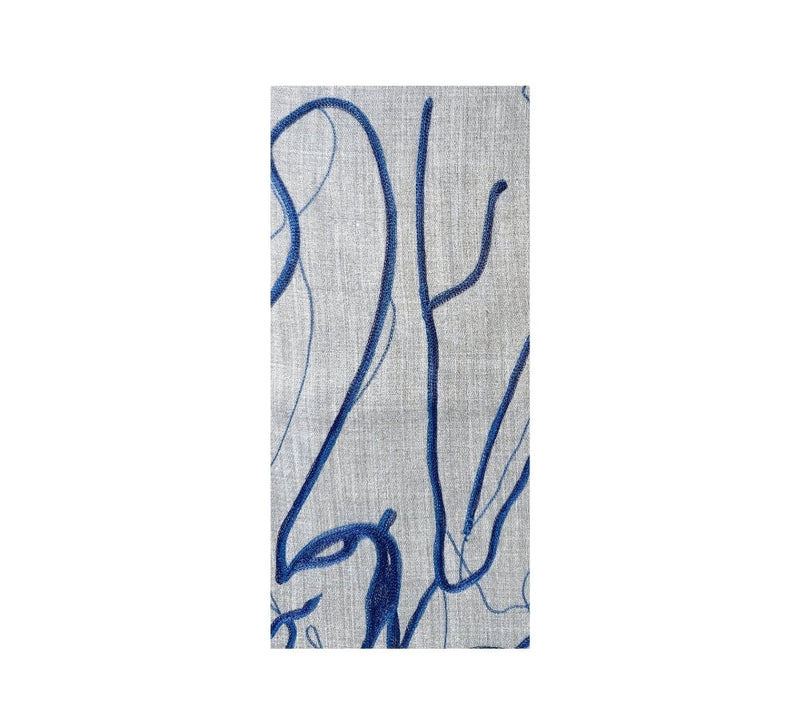 Abstract Embroidery Stole Pashmina & Scarves Navy 