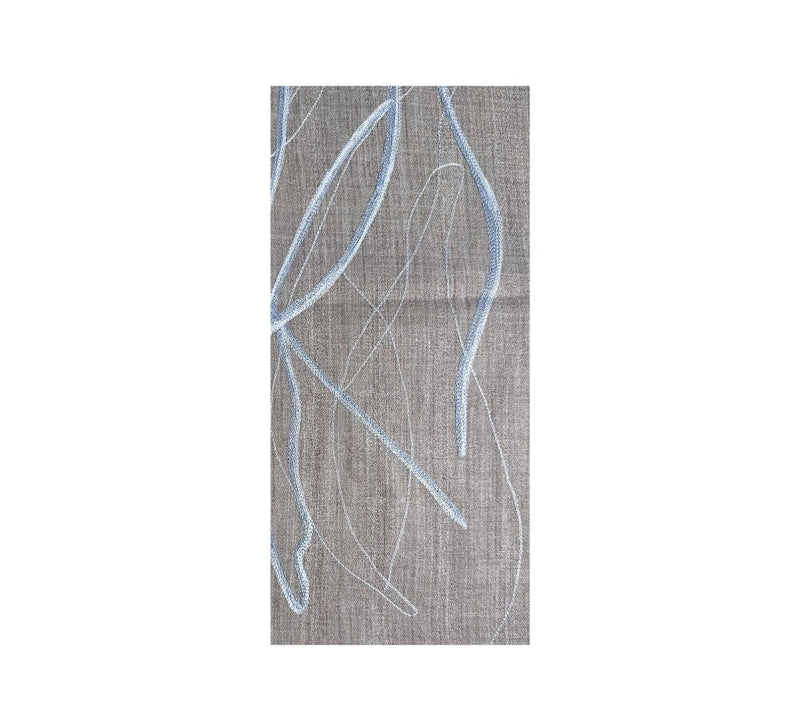 Abstract Embroidery Stole Pashmina & Scarves Pale Blue 