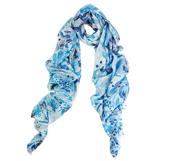 Blue Ferns Shawl Pashmina & Scarves 