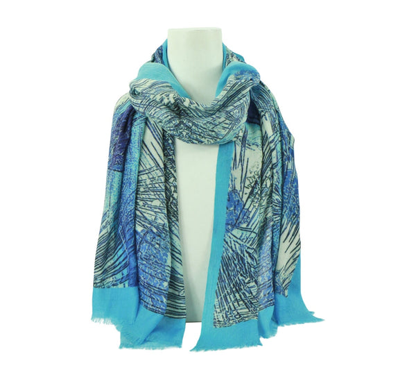 Blue Grasses Stole Pashmina & Scarves 