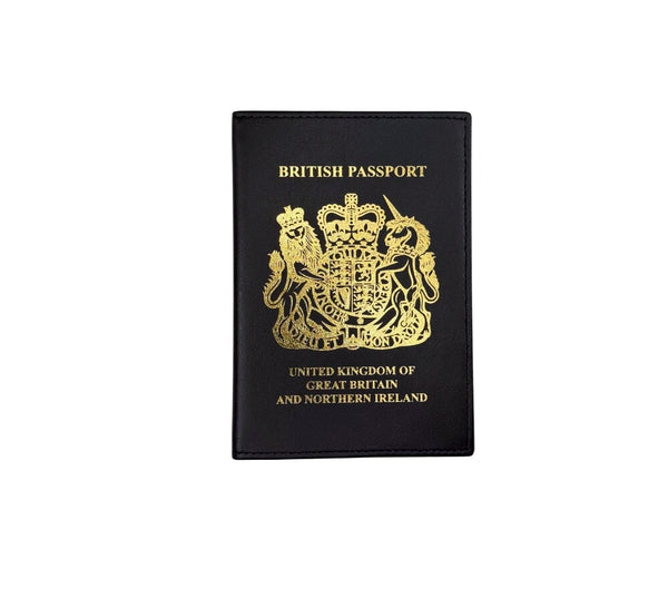 British Passport Cover Travel Accessories Black 