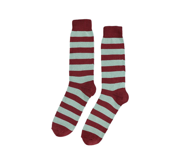 Coloured Striped Socks Textiles Brick / Sage 