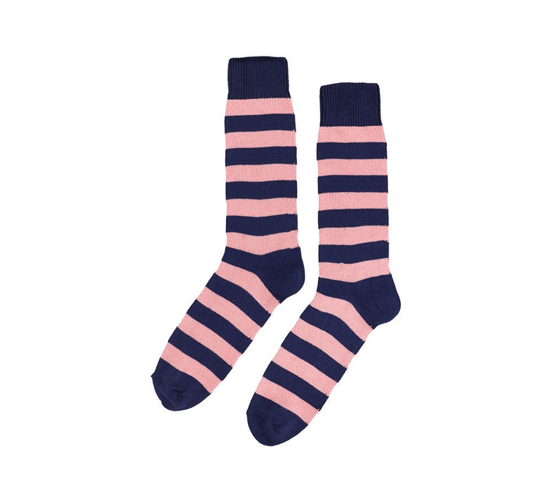 Coloured Striped Socks Textiles Navy / Coral 