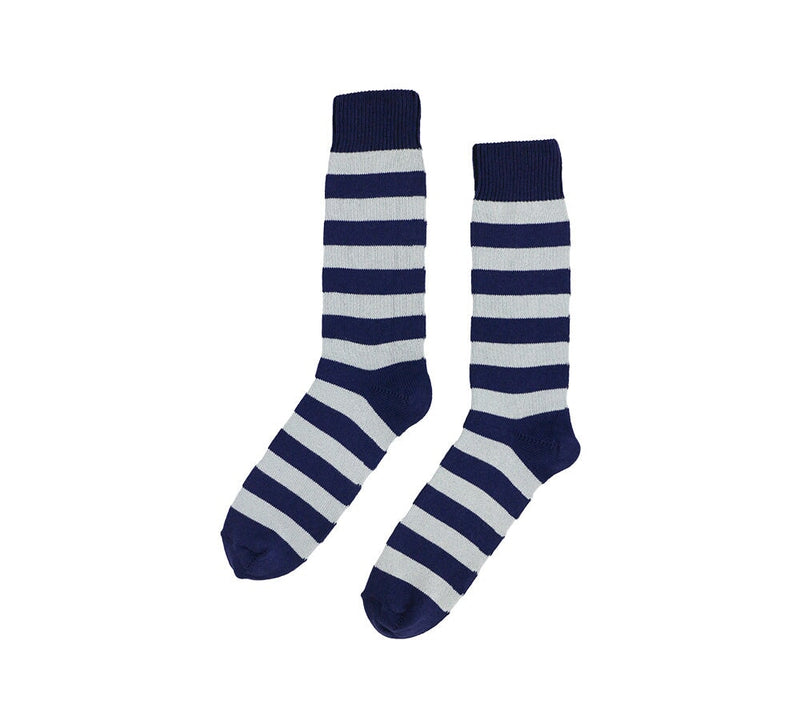 Coloured Striped Socks Textiles Navy / Pale Grey 
