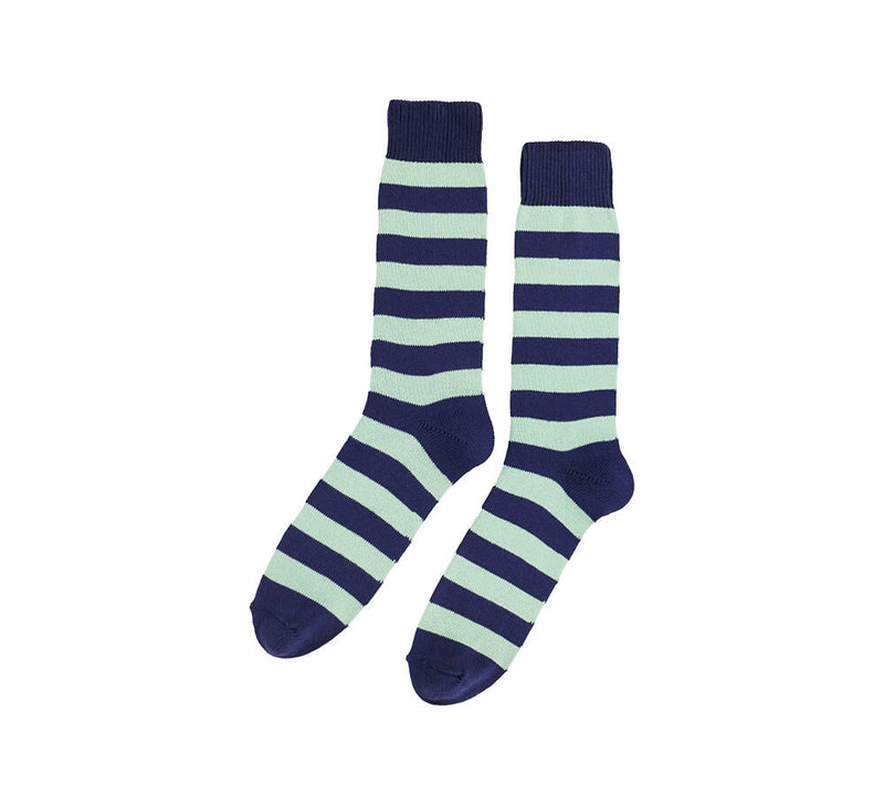 Coloured Striped Socks Textiles Navy / Sage 