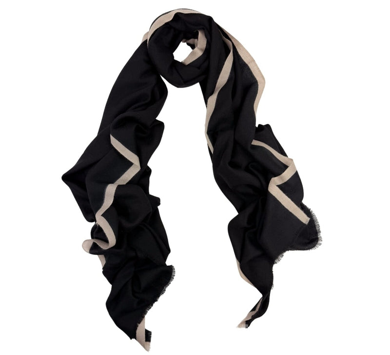 Fine Cashmere Border Stole Pashmina & Scarves 