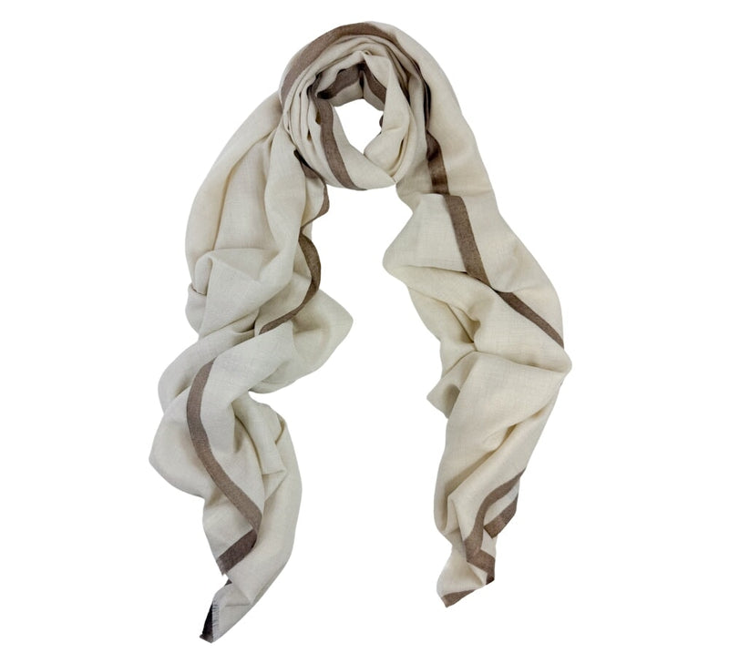 Fine Cashmere Border Stole Pashmina & Scarves 