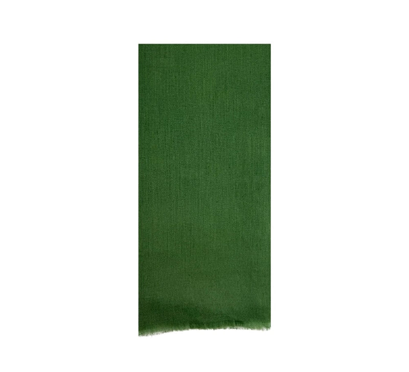 Fine Cashmere Border Stole Pashmina & Scarves Forest Green 