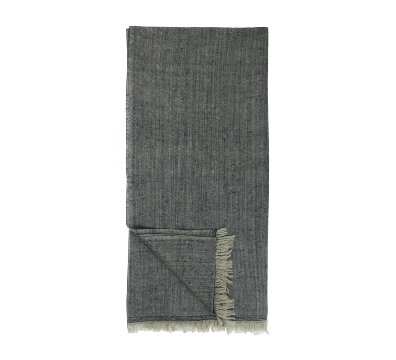 Fine Herringbone Cashmere Stole Pashmina & Scarves Black 