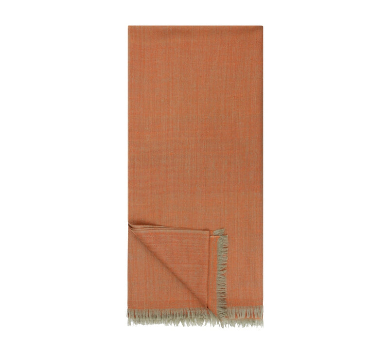 Fine Herringbone Cashmere Stole Pashmina & Scarves Burnt Orange 