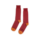 Fine Two Tone Socks Textiles Burgundy / Mustard 