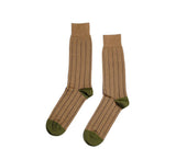 Fine Two Tone Socks Textiles Light Brown / Loden 