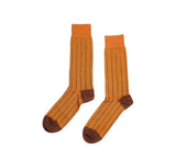 Fine Two Tone Socks Textiles Orange / Brown 