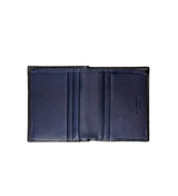 Folding Credit Card Case With Note Section Credit Card Case Navy Calf/Lambskin 