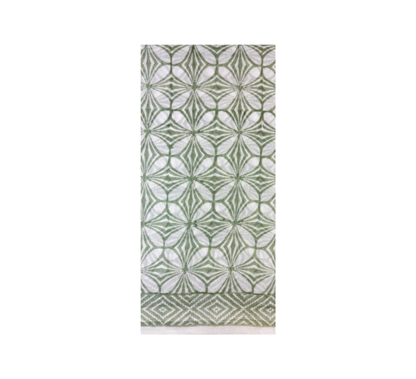 Geometric Tile Shawl Pashmina & Scarves Green 